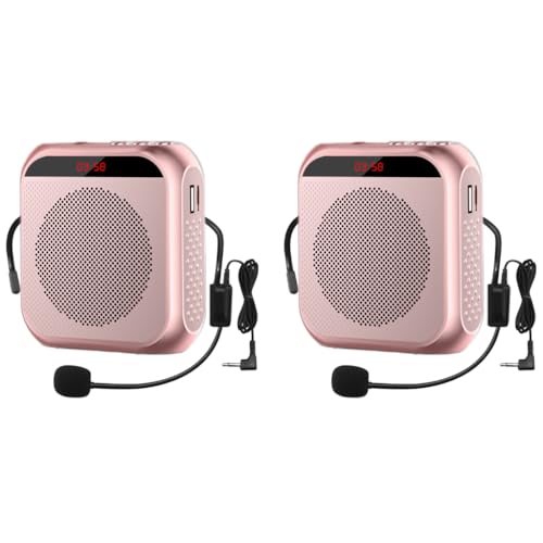 ZORBES® Portable Mini Voice Amplifier 10W 2200mAh Rechargeable PA System Speaker for Teachers Singing Coaches Training Presentation Tour Guide Pink 2 PCS ZORBES® Portable Mini Voice Amplifier 10W 2200mAh Rechargeable PA System Speaker for Teachers Singing Coaches Training Presentation Tour Guide Pink 2 PCS